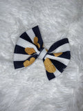 Black & White Stripe with Gold Hearts