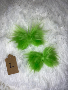 Green Fur 2 Clip Set