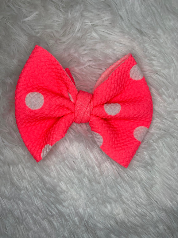 NEON PINK W WHITE POLKA