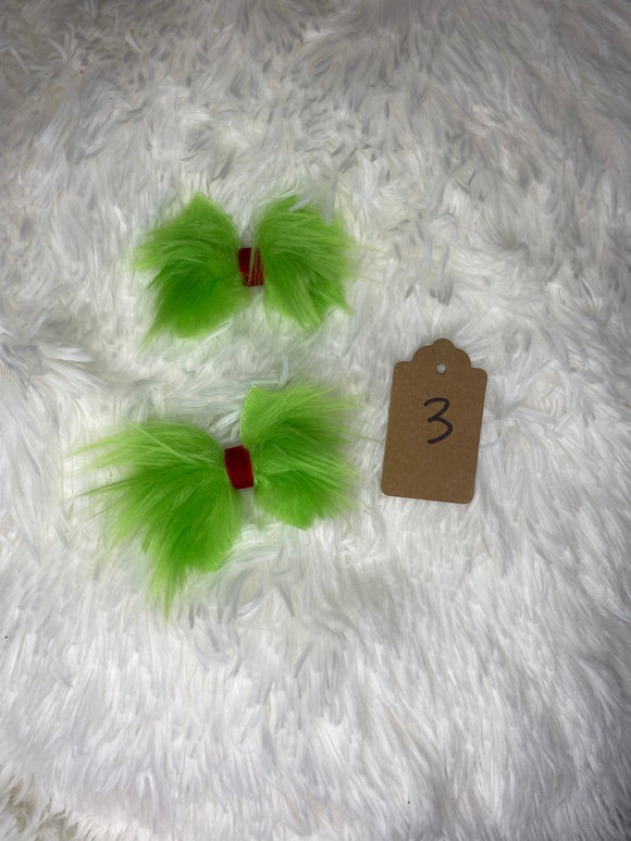 Green Fur 3 Clip Set